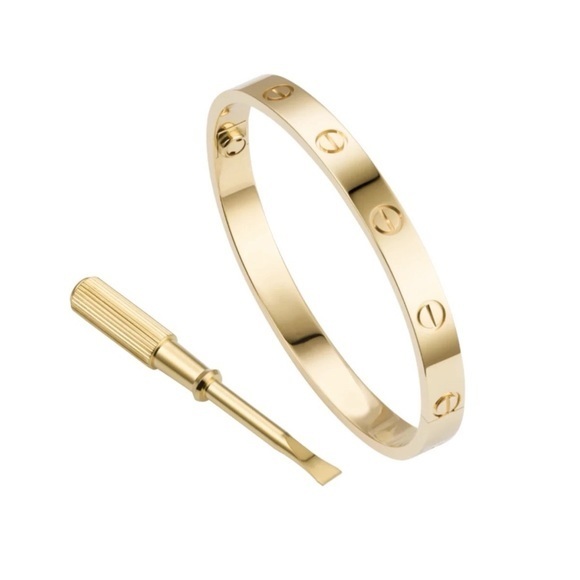 NEW Stainless Steel Screw Cuff Bangle Love Bracelet with Screwdriver in Gold - Picture 1 of 14